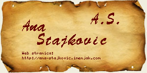 Ana Stajković vizit kartica